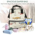 thumbnail image 5 of Zufioo Striped Vintage Planes Print Large capacity mommy bag, diaper bag, waterproof parent-child backpack, multi-pocket design backpack suitable for travel and shopping, 5 of 6