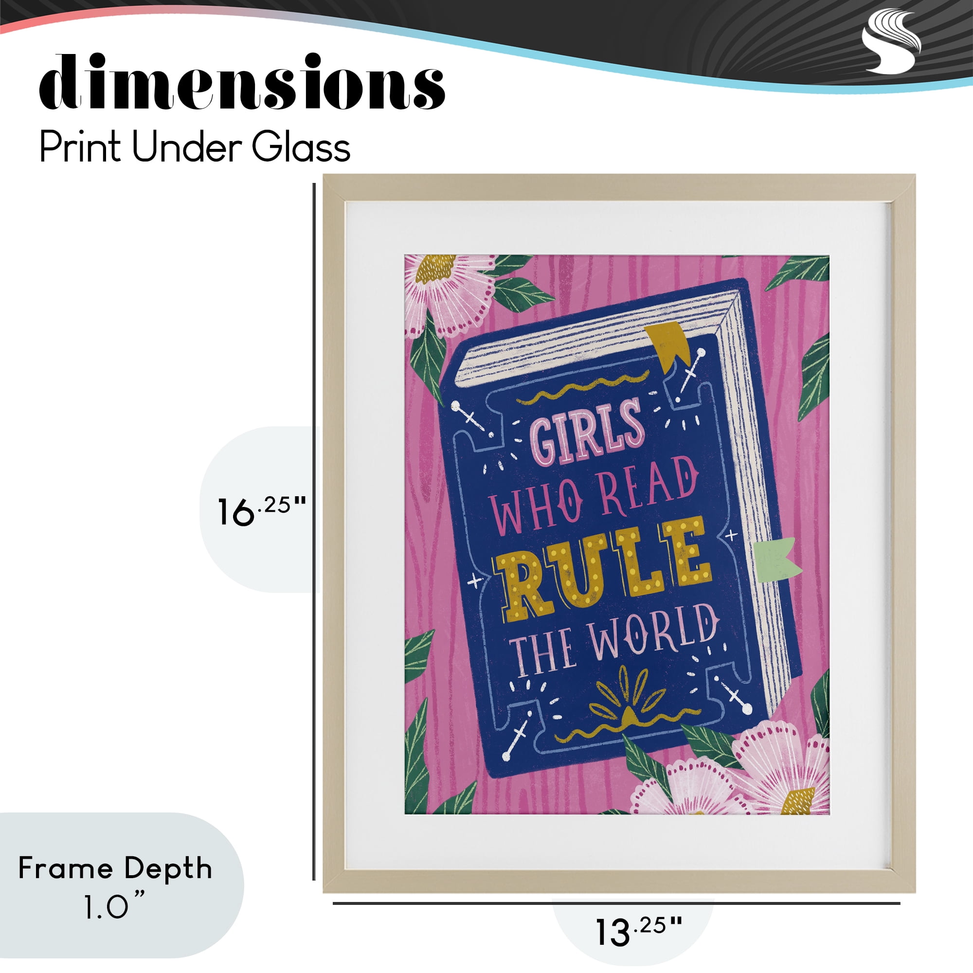 Stupell Industries Girls Who Read Inspirational Birch Framed Print Under Glass, design by Vanessa Stoilova