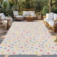 thumbnail image 2 of Colorful Polka Dot Outdoor Rug for Patio/Deck/Porch, Non-Slip Large Area Rug 4 x 6 Ft, Vintage Minimalist Geometric Beige Indoor Outdoor Rugs Washable Area Rugs, Reversible Camping Rug Carpet Runner, 2 of 8