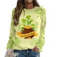 thumbnail image 2 of ASFGIMUJ Women Holiday Full Print Round Neck Long Sleeve Four Leaf Hoodless Hoodies Sweatshirt Tops,Size S, 2 of 5