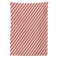 thumbnail image 3 of Ambesonne Candy Cane Tablecloth Rectangular Table Cover, Bicolor Stripes, 52"x70", Red Fern Green White, 3 of 4