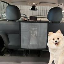 Unique Bargains Dog Car Net Barrier with Adjustable Rope Hook Pet Barrier Backseat Dog Car Net Black, 20.87"x20.87"