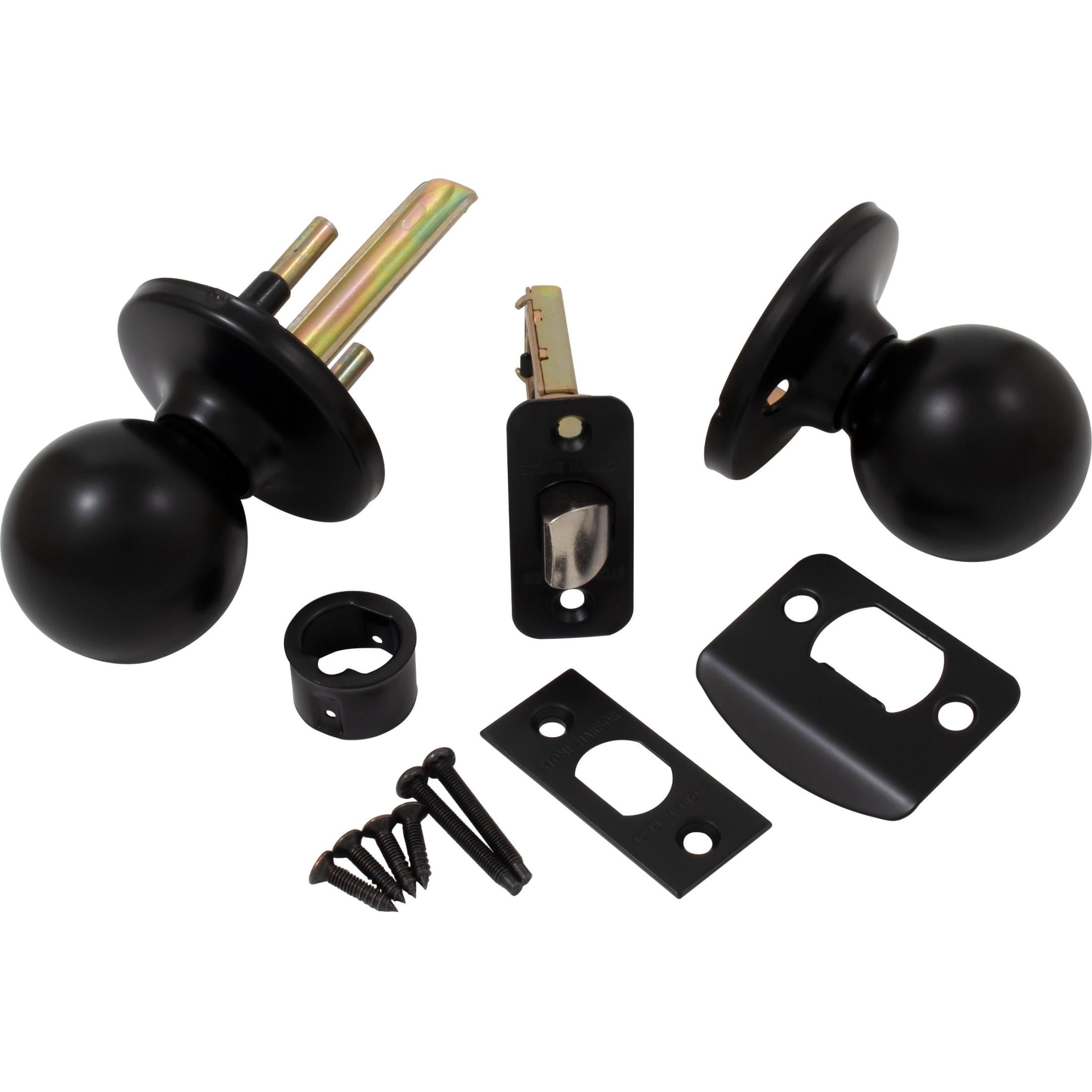 Stone Harbor Hardware Ball Door Knob, Passage (Hall/Closet) Function, Matte Black
