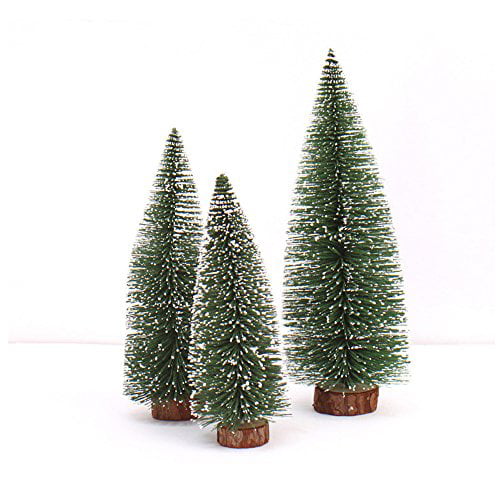 Mini Sisal Christmas Tree With LED Lights Small Frost Pine Tree Party Xmas Decor 