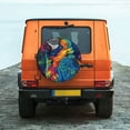 thumbnail image 6 of Goofa Vibrant Rainbow Parrot Fantasy Pattern Universal Tire Cover for Jeep, SUV, Truck, and Trailer – Waterproof, UV-Resistant,Easy to Install, Fits 14"-17" Tires-14 inch, 6 of 6