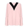 thumbnail image 2 of Craaazy Women's Casual Christmas Shirts V Neck Button Blouses Fall Winter Puff Long Sleeve Shirts Business Work Tops for Women, 2 of 6