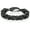 Black, variant on Jewelry Men's Stainless Steel Byzantine Chain Bracelet (11mm) - 9"