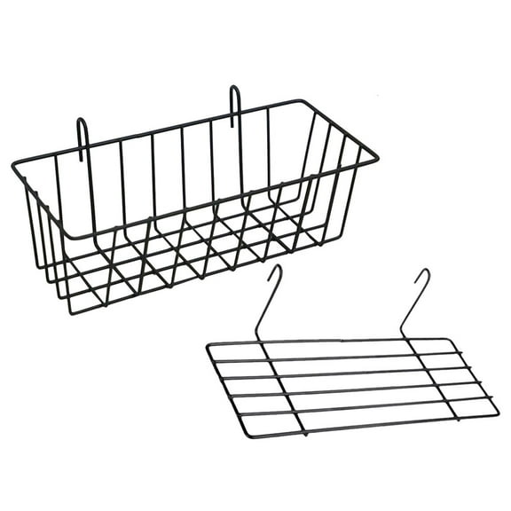 Black Baskets for Organizing Rack Shelf Wire Kit Multi-purpose Storage