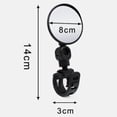 thumbnail image 3 of Modern Tech Black Bicycle Rearview Mirror - 8cm Wide-Angle Convex Polished Stainless Steel, 360° Rotatable Silicone Handle, Portable & Easy Install for Mountain Bikes & Road Cycles, Shatterproof,, 3 of 6