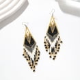 thumbnail image 3 of Pendientes de borla con cuentas estilo Boho - Pendientes colgantes de borla con cuentas hechos a mano, 3 of 5