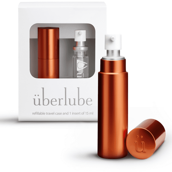 Uberlube Silicone Lube - Sedona Travel Kit 15ml Unscented Silicone Lubricant Personal Lubrication - Latex-Safe Sex Lube Liquid for Couples, Flavorless, Anal Lube, Works Underwater - 15ml Orange