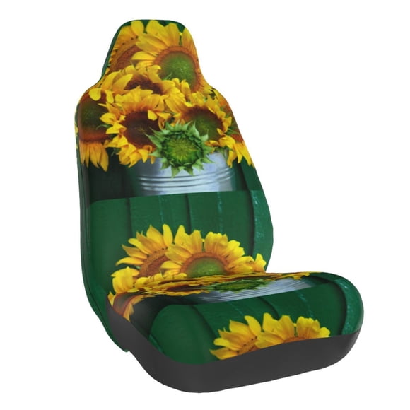 Vsdgher Sunflowers in Bucket for Automotive Seat Covers for Cars Trucks SUVs, Universal Fit Anti-Slip Bucket Seat Protector for Cars,Vehicle Seat Protector for Front Seats