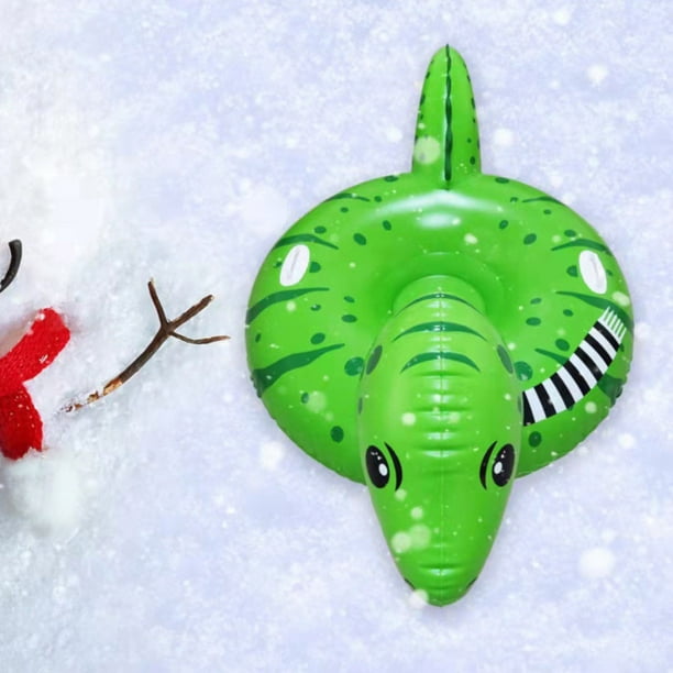 Agiferg Tube à neige pour luge gonflable d'hiver Pratique Facile à ranger  Bonne étanchéité à l'air Tube à neige dinosaure de grande taille pour  anneau de ski adulte Tapis de ski enfant 