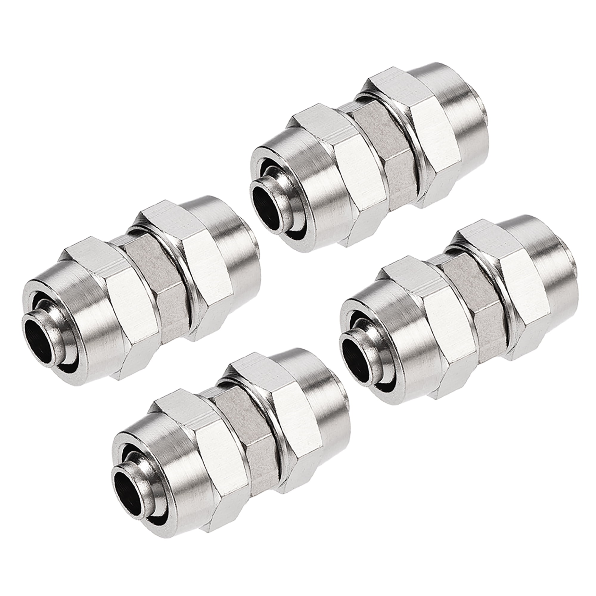 Compression Tube Fitting Nickel Plating for 10mm Pneumatic Hose Tubes