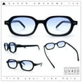 thumbnail image 2 of Hipster Narrow Oval Hustler Pop Color Lens Mid Temple Sunglasses Black - Blue, 2 of 8