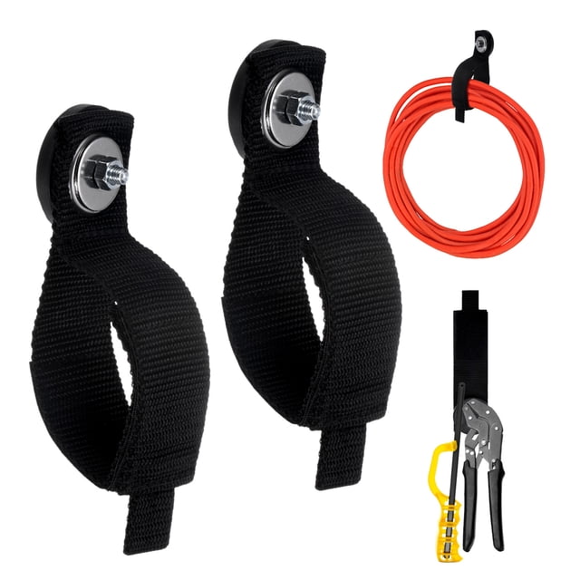 Uxcell 2-Pack Soporte Magnético para Cuerda, Accesorios para Taller de Garaje de 3.5" de Diámetro, Soporte para Cables de Extensión