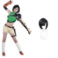 thumbnail image 2 of Disfraz de Yuffie para cosplay, pelucas, pantalones, juego Final Cos Fantasy, trajes verdes sin mangas, ropa para fiesta de Halloween, accesorios, 2 of 5