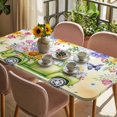 thumbnail image 3 of Spring Truck Flowers Table Cloths for 6 Foot Rectangle Tables, Watercolor Floral Butterflies Yellow Patio Waterproof Elastic Fitted Tablecloths, Washable Rectangular Table Cover for Camping, 3 of 8