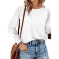 thumbnail image 6 of UVN Crewneck Blouse for Women Fall Long Sleeve T-Shirts Casual Tees Ladies Loose Tops, 6 of 8