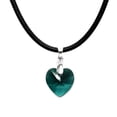 thumbnail image 2 of Juego de aretes y collar ZVEZDA de caucho con dije de corazón Plata Mexicana .925 Esmeralda, 2 of 5