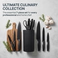thumbnail image 4 of Knife Set, 7-Piece Kitchen Knife Set with Universal Block - Anti-Rust Chef Knives, Ergonomic Design, Dishwasher Safe (Black), 4 of 7