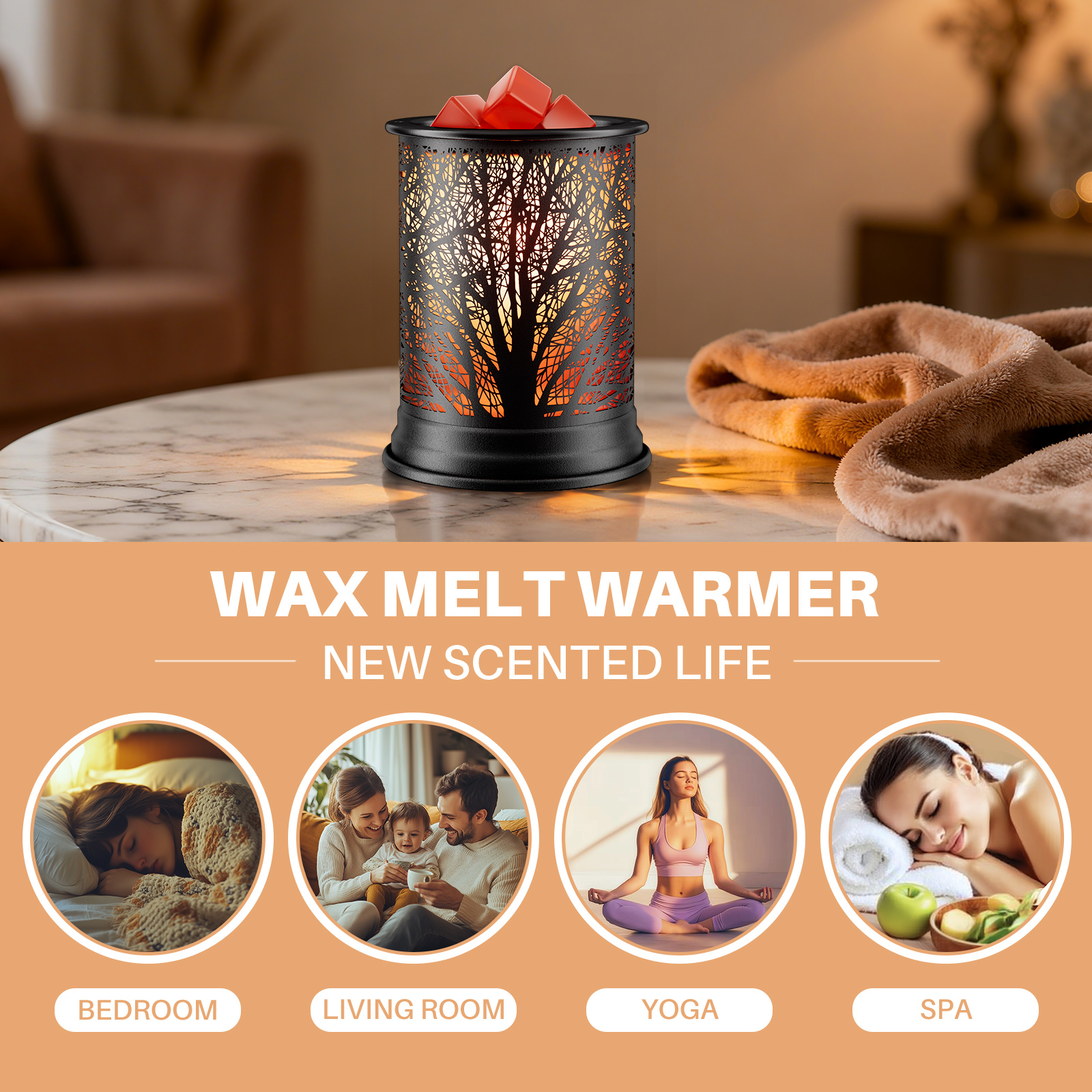 Untimaty Metal Wax Melt Warmer With Night Light photo 7