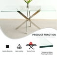 thumbnail image 3 of Sumdeal 63" Glass Dining Table with Silver Base, 3 of 7