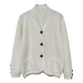 thumbnail image 4 of TIANZEN Solid Color Cardigan With Two Pockets Stand Collar Loose Knit Sweater Open Front Coat For Autumn Winter Casual Women Sweaters for Fall And Winter Summer Cardigans Thin plus Size Cardigans, 4 of 4