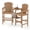 Teak, variant on FOOWIN Tall Adirondack Chair Set of 2, HDPE All-Weather Adirondack Bar Stools with Connecting Tray,  Teak