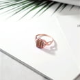 thumbnail image 4 of Gem Stone King 2.07 Ct Emerald Cut Red Tiger Eye White Diamond 18K Rose Gold Plated Silver Ring, 4 of 5