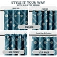 thumbnail image 3 of Vargottam Cotton Rod Pocket/Back Tab Curtains - 96" Floor-Length Drapes for Long Doors or Large Windows - Light Filtering, 3-in-1 Header - Set of 2, 52"x96" - Diamond Floral Design (Blue), 3 of 8