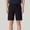 Black, variant on Mens Straight Leg Casual Shorts, Soft Smooth Jersey Fabric with Drawstring Waist and Discreet Hidden Pockets Black L