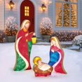 thumbnail image 3 of Adornos navideños Esquina de puerta navideña Escena de pesebre Letrero de metal navideño religioso Natividad sagrada Adornos navideños para porche al aire libre Decoración de pared de jardín, 3 of 5