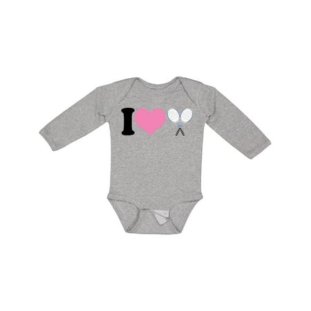 

Inktastic I Heart Tennis Sports Gift Baby Boy or Baby Girl Long Sleeve Bodysuit