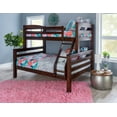 thumbnail image 3 of Linon Levi Twin over Full Wood Bunk Bed with Attached Ladder in Espresso Brown, 3 of 13