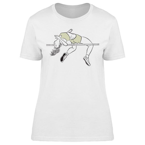 Athlete Jumping Over The Pole T-Shirt Women -Image by Shutterstock, Female Large