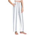 thumbnail image 2 of Dailycode Women's Pajama Pants Wide Leg Lounge Pj Bottoms With Pockets Sky Gray and White Stripes, 2 of 7