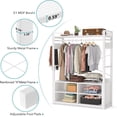 thumbnail image 3 of Tribesigns Freestanding Closet Clothing Garment Rack with Storage Shelves and Hang Rod Hooks, 3 of 5
