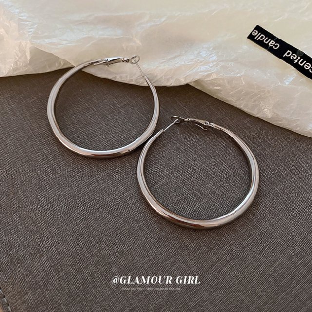 Aretes Círculo Anillo De Moda Metal Diseño Simple Joyería