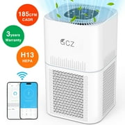 GCZ Air Purifiers for Allergies and Asthma, 1850 Sq. ft Smart WiFi Air Purifier for Large Rooms H13 True HEPA Filter Air Cleaner for Home Bedroom Odor Pets Dander Smoke Dust Mold