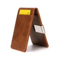 thumbnail image 2 of Cartera creativa de cuero de PU para hombre con solapa y clip dorado para tarjetas cortas, 2 of 6