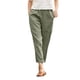 thumbnail image 1 of Pantalones rectos casuales de algodón y lino cómodos de color sólido con bolsillos grandes para mujeres europeas y americanas para mujeres, 1 of 6