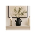 thumbnail image 3 of Decorative Terracotta Vase with Handles for Living Room Decor - Boho Flower Vase for House, Bedroom, or Office Space - Ideal for House Accent, Side Table, or Desk Accessory - 12", Black, 3 of 12