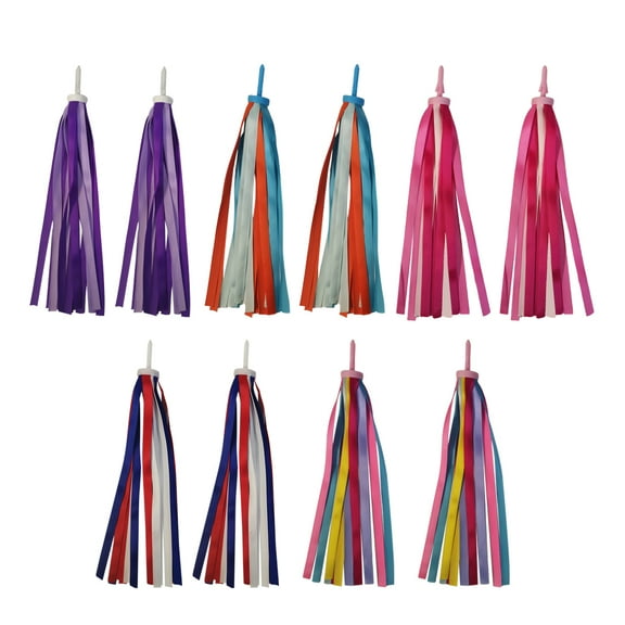 Niceauty 1 Set Handlebar Tassles with Cute Bike Decorations for Kids Outdoor Riding Fun