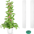 thumbnail image 2 of 4 Packs Plastic Moss Pole for Plants Monstera, Stackable Plant Support for Indoor Climbing Plants, Clear Plant Poles, 2 of 8