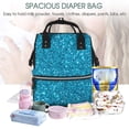 thumbnail image 5 of Balery Blue Glitter Mummy Backpack - Waterproof Twill Canvas, Large Capacity Diaper Bag with Multiple Pockets and Adjustable Straps, 5 of 6