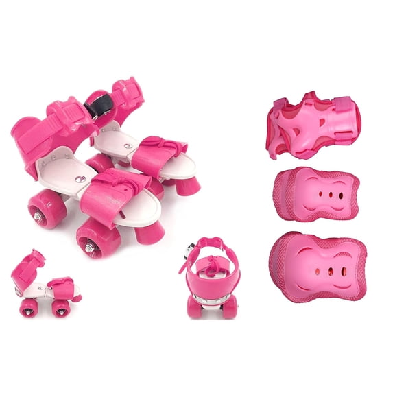 Authfort Roller Skates For Girls Age Group 7-12 Years Adjustable Inline Skating Shoes With School Sport-multi Colour (Pink Nee Pad) Rollerblade Anywhere, Indoor And Outdoor