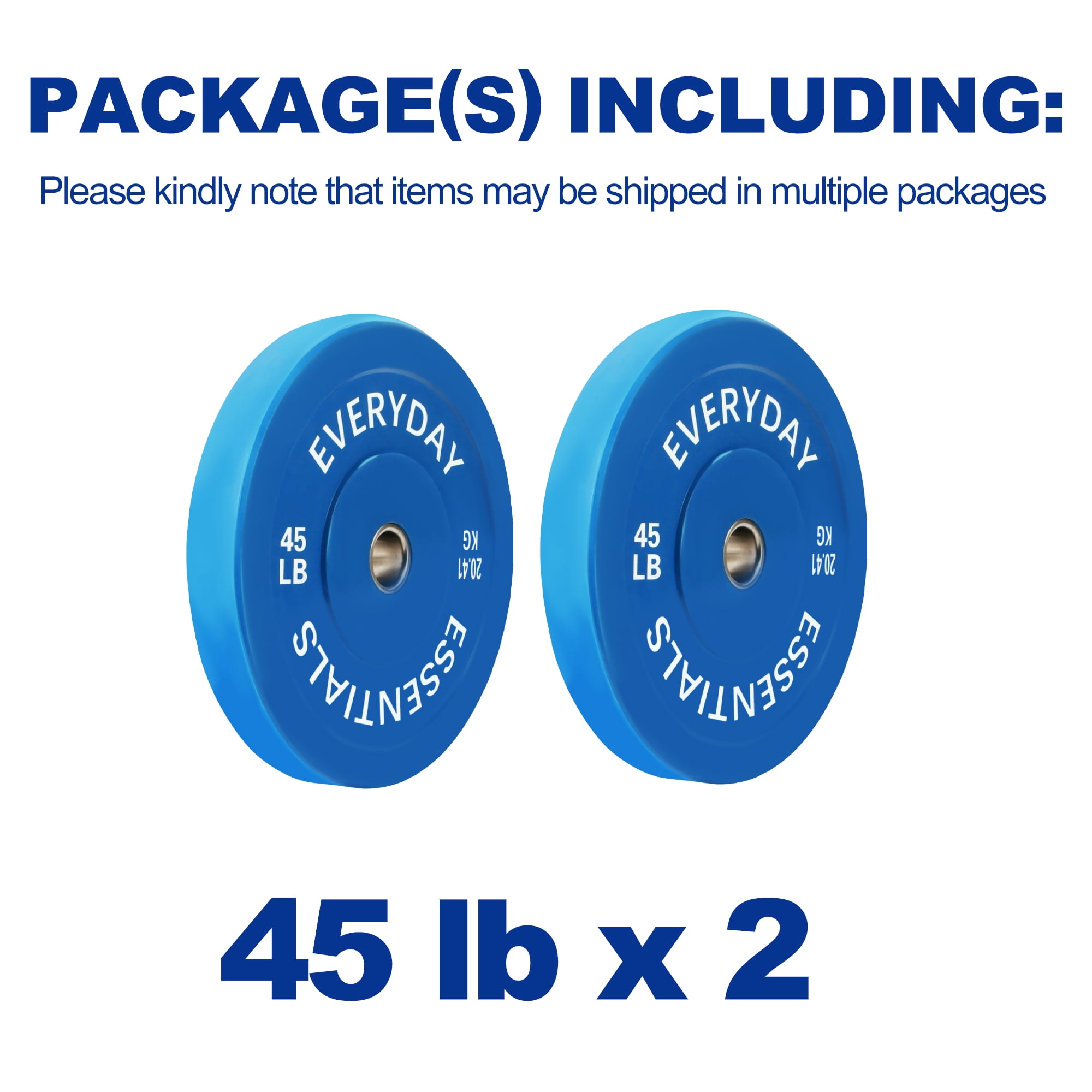 (3 pack) BalanceFrom Olympic Bumper Plate Weight Plate, 45 lbs Pair Color