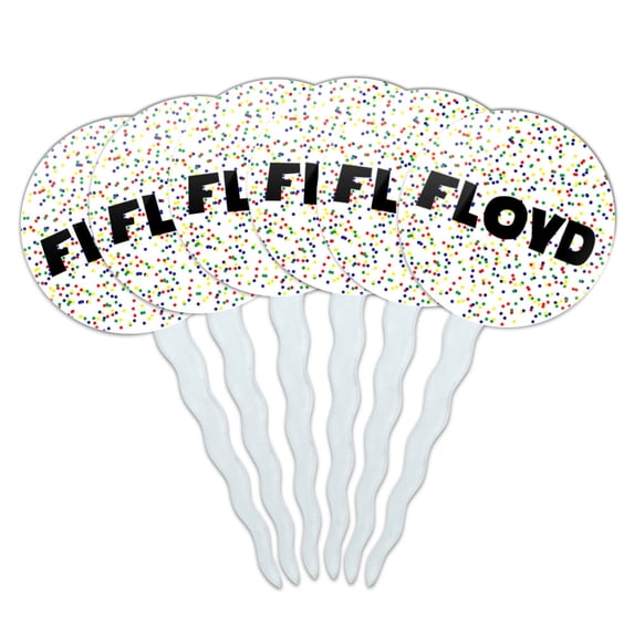 Floyd Cupcake Picks Toppers - Set of 6 - Mutlicolored Speckles