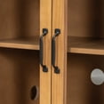 thumbnail image 5 of Christopher Knight Home 58" Large Storage Cabinet with 4 Glass Doors, Wood Frame, Stylish Style, Natural, 5 of 12